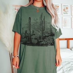 saguaro cactus shirt, granola wild west western graphic arizona national park desert succulent gift for adventurers
