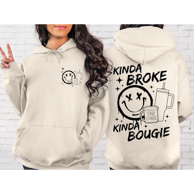 Kinda Broke Kinda Bougie Sweatshirt and Hoodie, Spare Change Sweatshirt, Smiley Face Shirt, Smiley Face Graphic , Funny Shirt, LS978.jpg