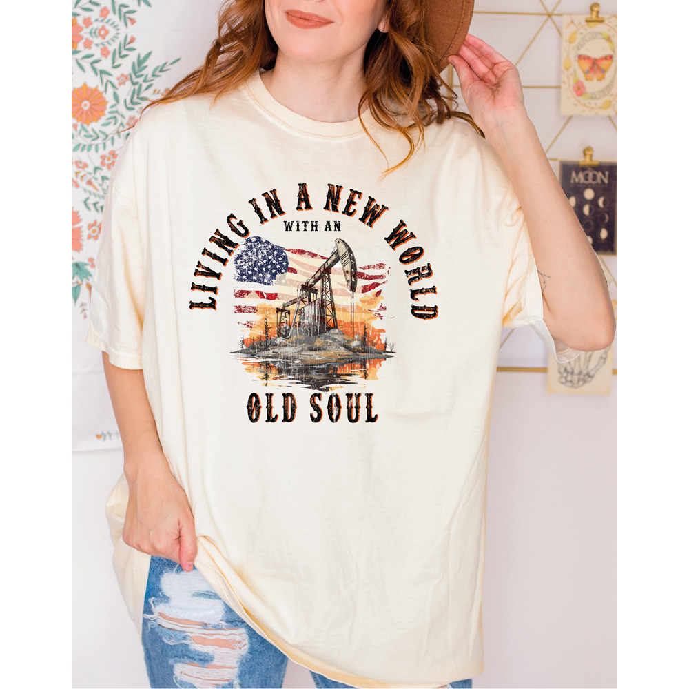 Rich Men North of Richmond Comfort Colors Shirt , Living In A New World With An Old Soul Shirt, Country Music Graphic T-Shirt LS575.jpg