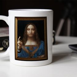 salvator mundi classical painting mug