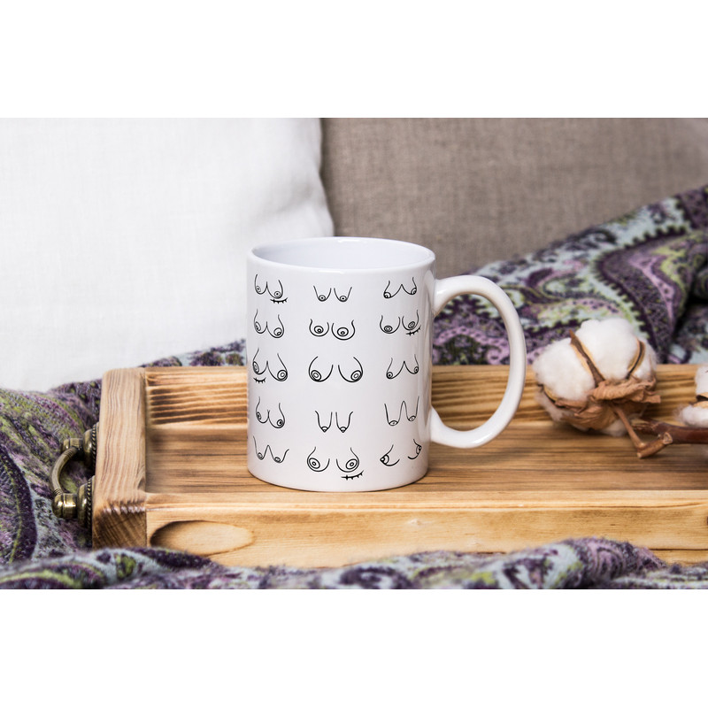 Woman Breasts Ceramic Coffee Mug, Calm Your Boobs Free Your Tits Feminist Tea Cup, Equality Mastectomy, Cancer Awareness Women's Rights Day.jpg