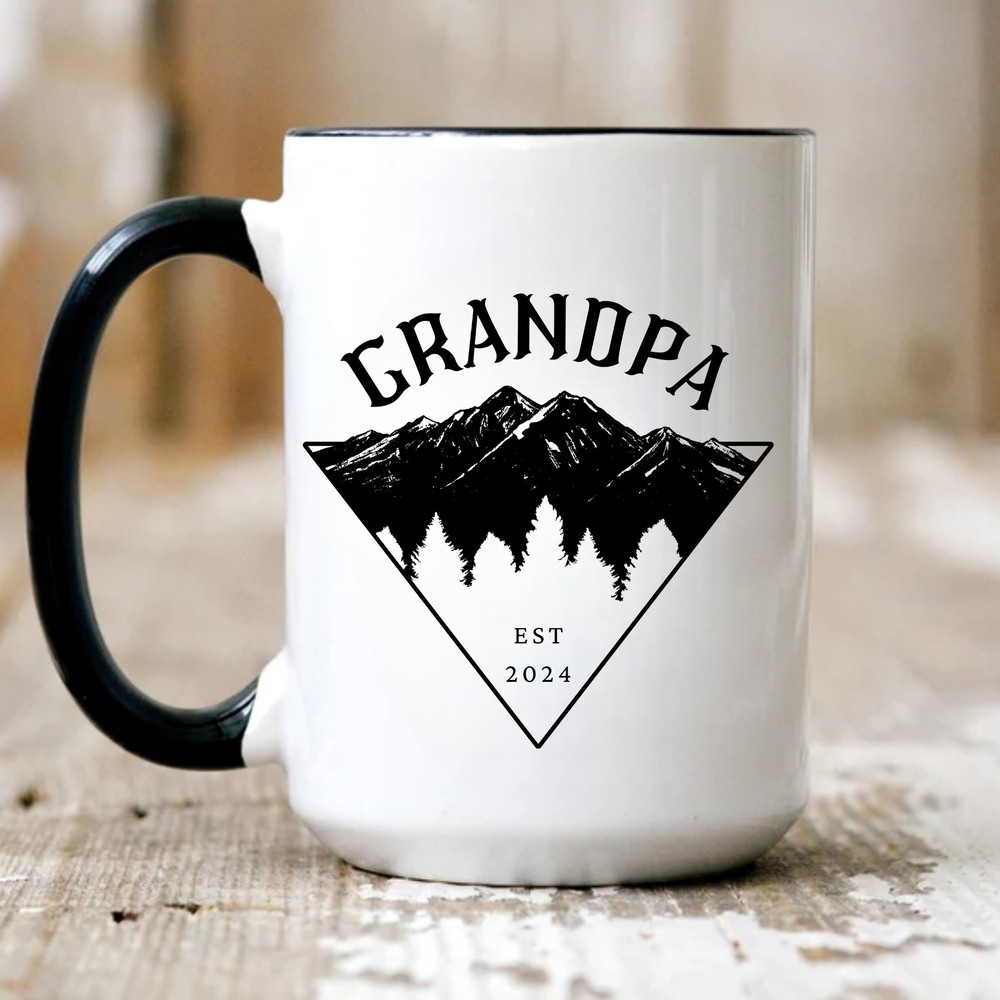 Grandpa Mug Pregnancy Announcement Gift for Grandparents Promoted to Grandpa Mountain Mug New Grandpa Gift Baby Announcement Family Gift.jpg