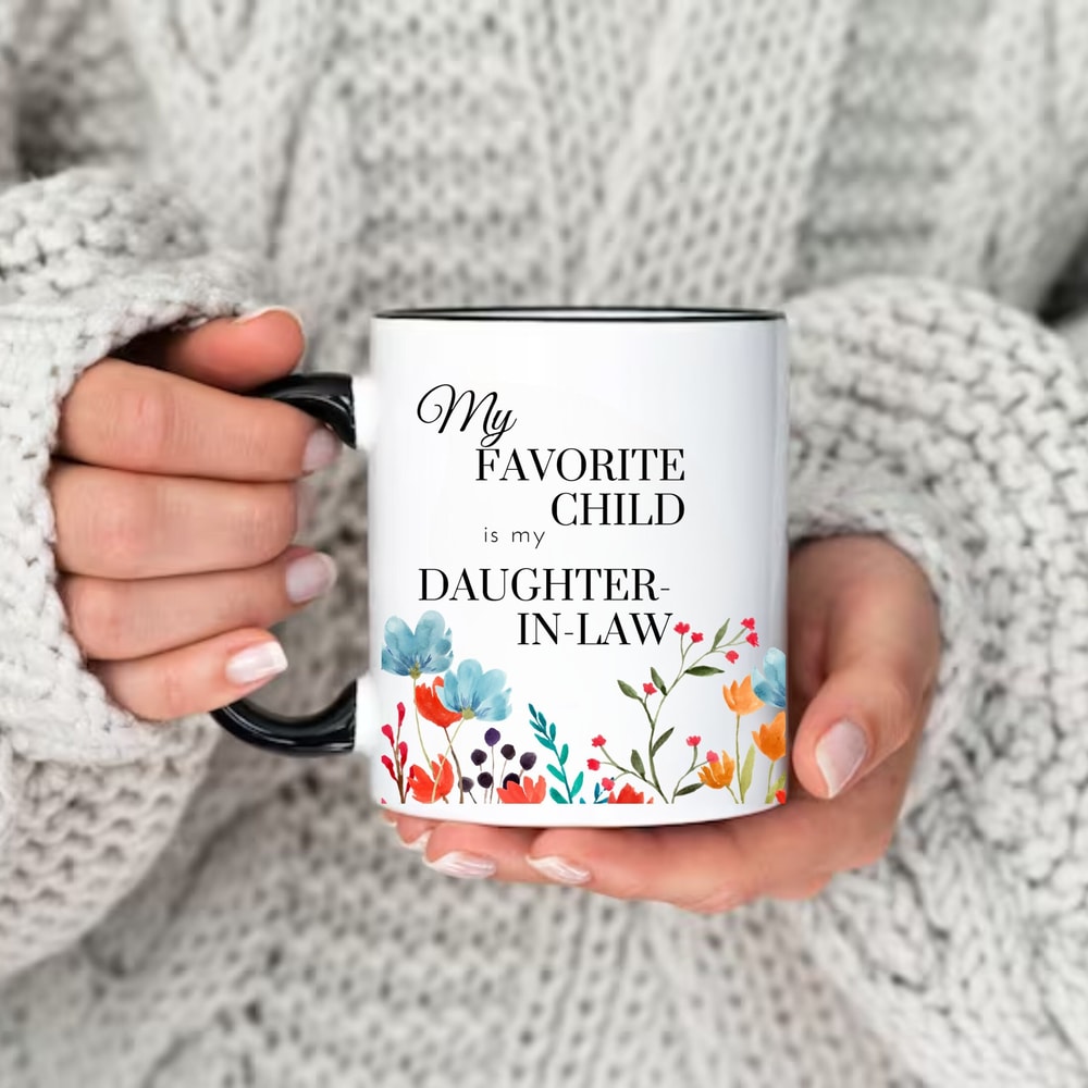 Personalized Gift Favorite Child Mug Mother In Law Mug Daughter In Law Mug Birthday Gift for Her Wildflower Mug Sarcasm Mug Gift for Family.jpg