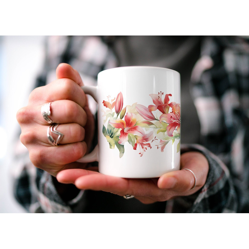 Alstroemeria Blossom Mug, Enchanting Floral Cottagecore Mug, Delicate Botanical Tea Mug, Pastel Alstroemeria Design, Nature Lover's Gift.jpg