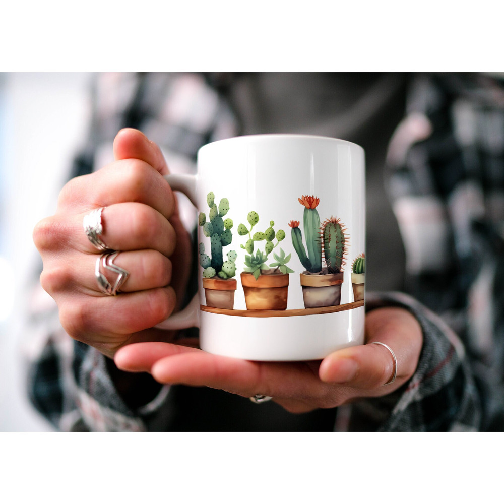 Cactus Botanical Garden Mug Boho Cottagecore Succulent Beautiful Watercolor Design Nature Inspired Plant Gift Cute Gift for Mom.jpg