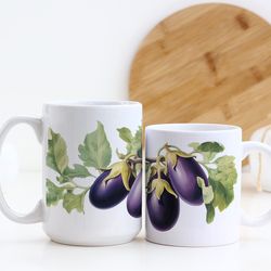 eggplant botanical garden mug boho cottagecore mug beautif