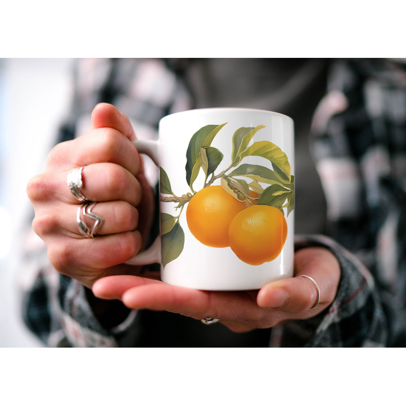 Oranges Botanical Garden Mug Boho Cottagecore Mug Beautiful Watercolor Design Nature Inspired Teacher Gift Cute Gift for Mom.jpg