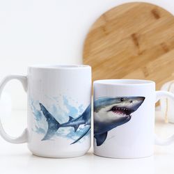 shark coffee mug aquarium mug marine life sea life beaut