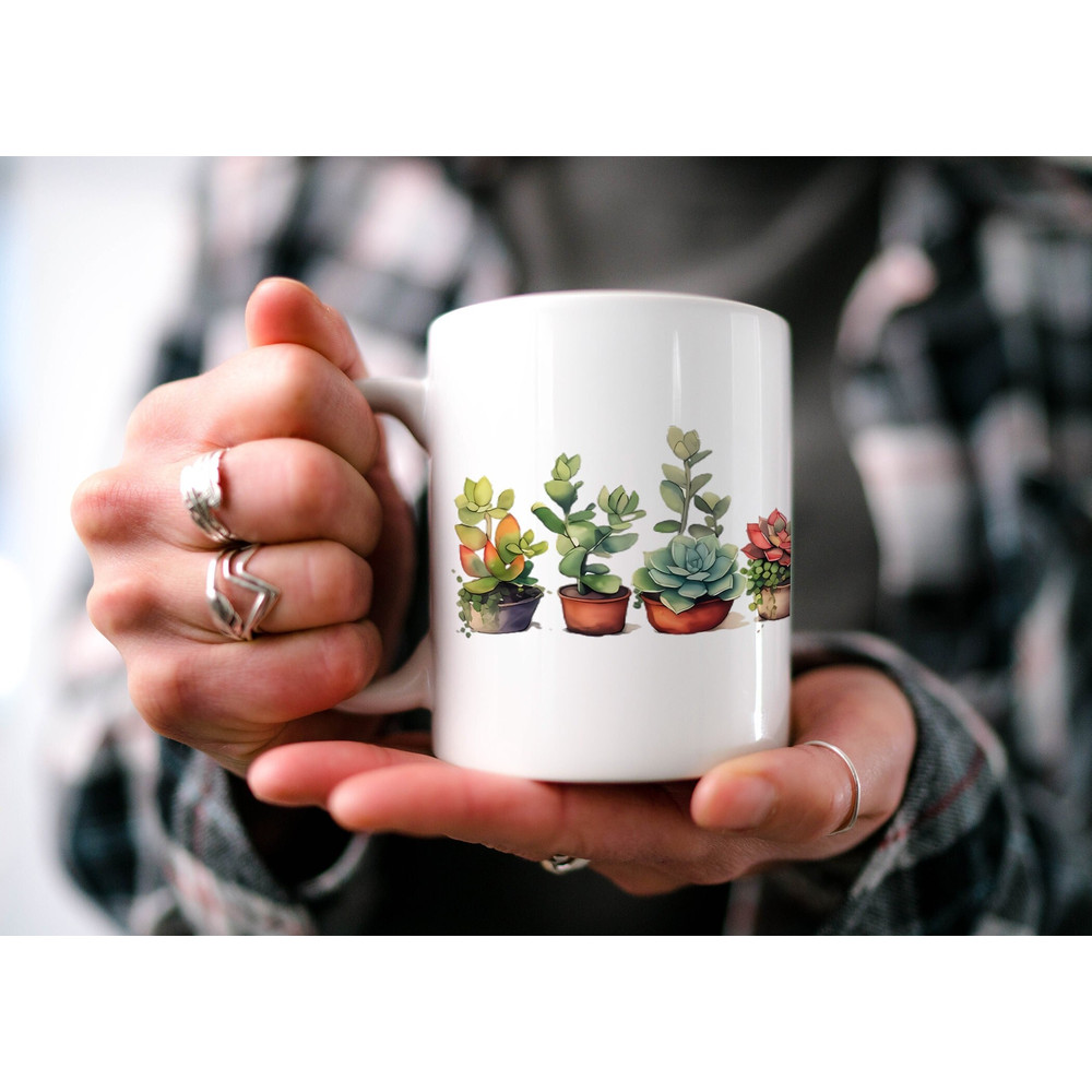 Succulent Botanical Garden Mug Boho Cottagecore Plants Beautiful Watercolor Design Nature Inspired Plant Gift Cute Gift for Mom.jpg