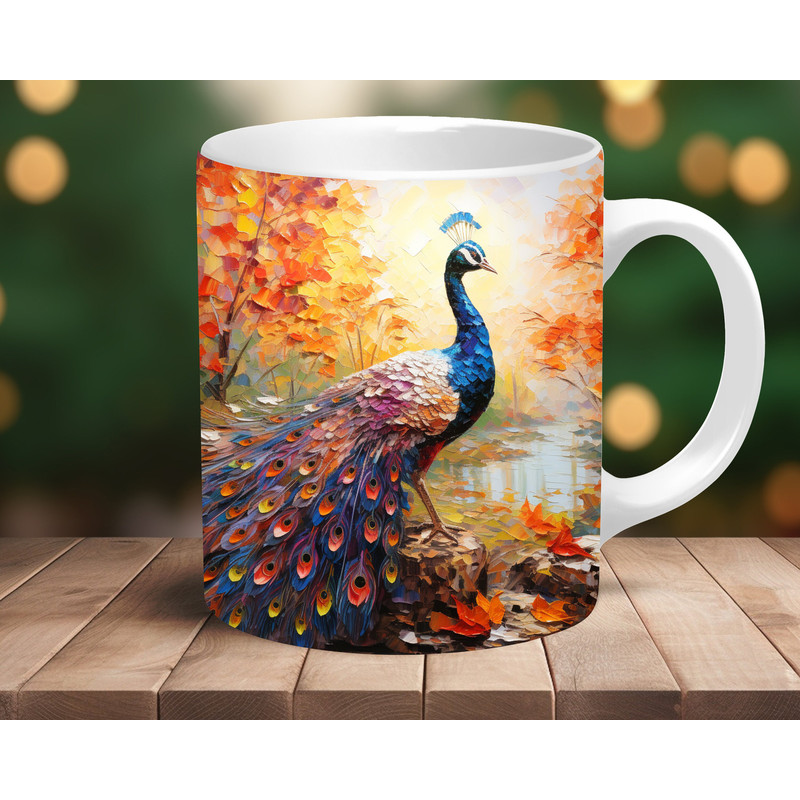 Coffee Mug Peacock Coffee Cup Animal Lover Mug Gift for Women Christmas Gift Birthday Gift Nature lover Mug Wildlife Lover Gift For Mom 2.jpg