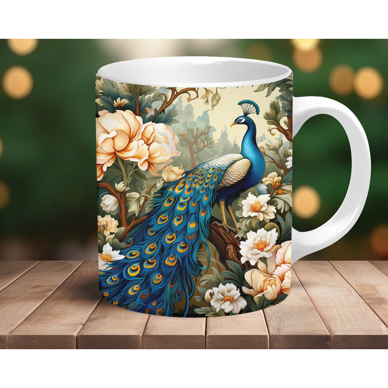 Coffee Mug Peacock Coffee Cup Animal Lover Mug Gift for Women Christmas Gift Birthday Gift Nature lover Mug Wildlife Lover Gift For Mom 3.jpg