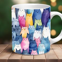 cat coffee cup, coffee mug, cat lovers gift, cute coffee cup, funny co