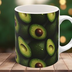 11oz avocado coffee mug, coffee cup, avocado lover mug, funny mug, bir