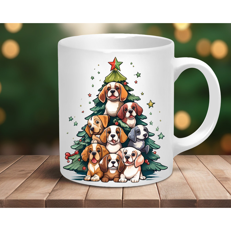 Christmas Mug, Christmas Gift, Dog Christmas Tree, Cute Dog Christmas Mug, Santa Mug, Xmas Mug, Best Friend Gift, Gift for Mom 1.jpg