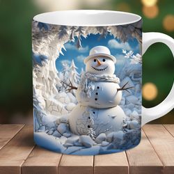 coffee mug, coffee cup, snowman mug, gift idea, christmas decor, gift