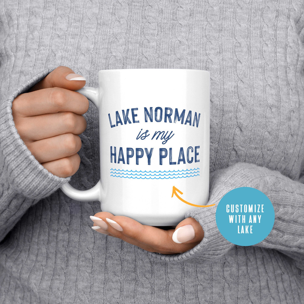 Custom Lake Mug, Lake House Decor, Lake Life Mug, Lake House Gift, Happy Place Mug, Lake Mug, Lake Decor, Custom Lake Gift, Personalized Mug.jpg