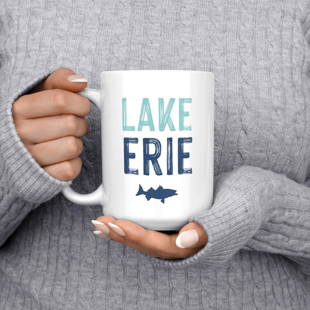 Lake Erie Mug, Lake Erie Decor, Lake Mug, Lake Gift, Great Lakes Mug, Ohio Mug, Erie Mug, Lake Erie Art, Lake Coffee Mug, Great Lakes Decor.jpg