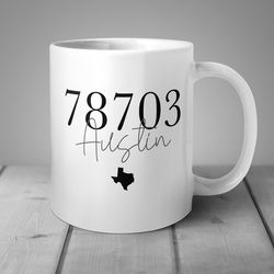 zip code mug, farmhouse mug, zip code gifts, zip code sign, austin mug