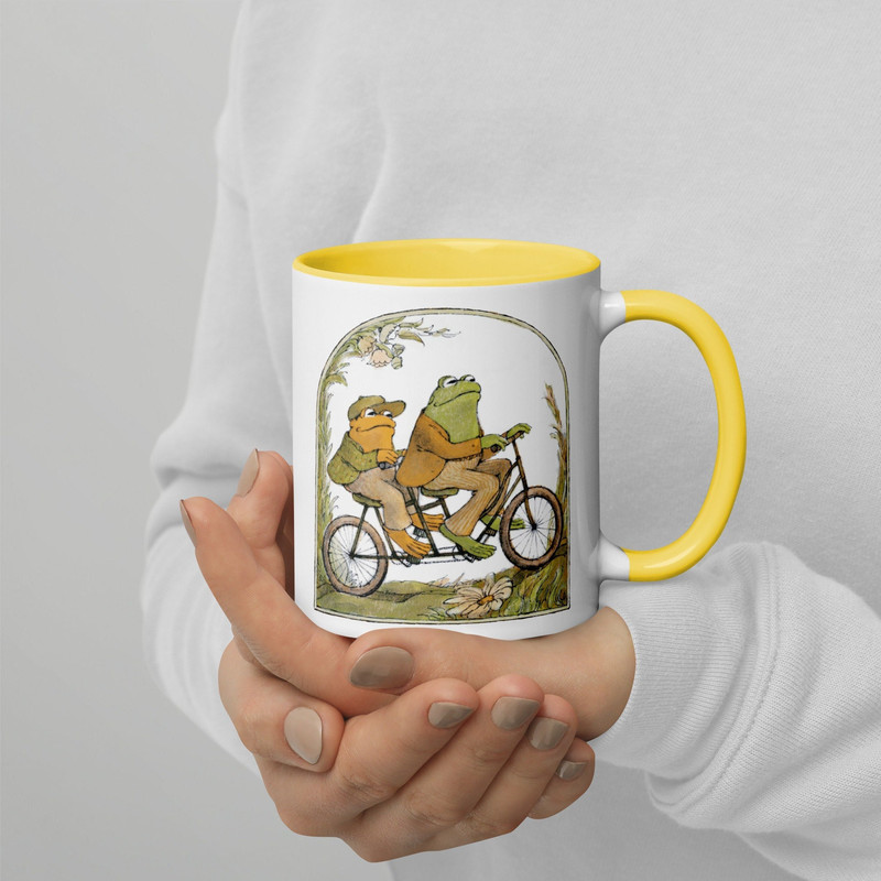 Frog and toad on the bike Frog Mug Toad Mug Accent Mug Frogs Mug FairycoreGoblincore Mug Cottagecore Fairy Mug.jpg