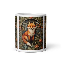 william morris fox mug vintage fox cottagecore goblincore mug william