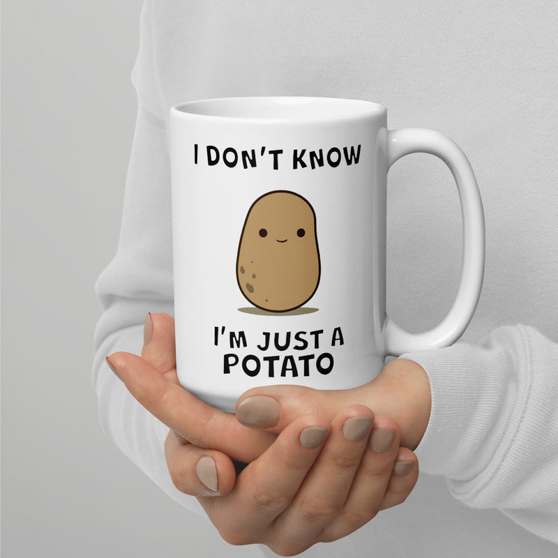 Potato Mug Potato Gift I Don't Know I'm Just a Potato Mug Kawaii Potato Cute Potato Funny Mug Gift for Vegan Girl Boy.jpg