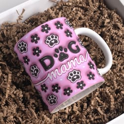3d pink dog lover inflated mug design