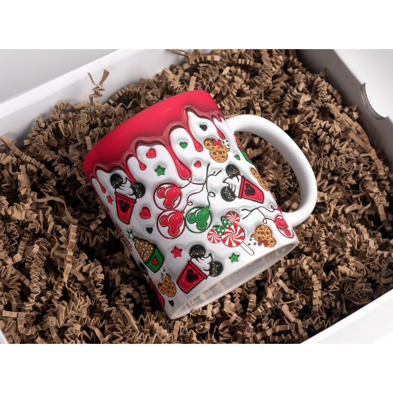 3D Christmas Candy Inflated Mug Wrap Sublimation Design 11oz & 15oz, Puffy Cartoon Snacks Xmas Mug Wrap PNG, Instant Digital Download.jpg