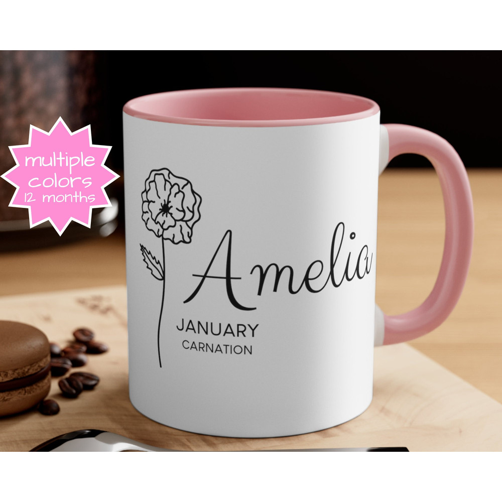 Birth Flower Mug Personalized, Birth Flower Gifts, Birth Flower Cup, Birth Flower Gifts For Women, Birth Flower Coffee Mug Cup, Gift for Her.jpg
