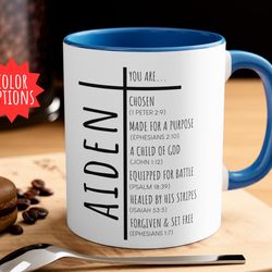 Personalized Christian Mug, Cross Coffee Mug, Religious Retirement Gift, Christm
