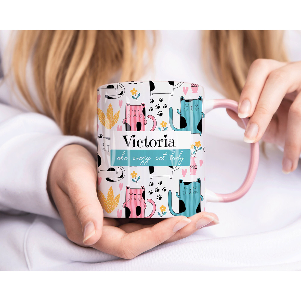 CRAZY CAT LADY Personalised Name Cat Mug, Personalised Mug, Cat Lover Gift For Her, Valentines Gift Her, Sister Mum Daughter Birthday Gift 1.jpg