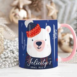 personalised christmas mug, secret santa gift him or her, mug gift, name xmas mu