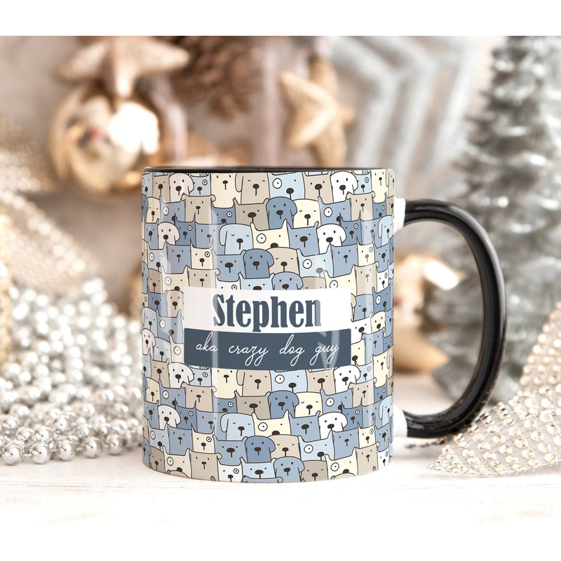 CRAZY DOG MAN Personalised Name Dog Mug, Personalised Mug, Dog Lover Gift For Him, Valentines Gift Him, Dad Son Husband Birthday Gift 1.jpg