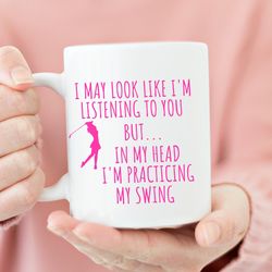 lady golfer coffee mug, lady golf gift, golf talk mug, funny ladies golf gift, g