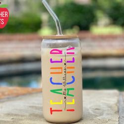 teacher glass cup, teacher appreciation gift, teacher tumbler, back to school te