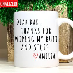 personalized fathers day gift from daughter custom dad mug from son from kids fr