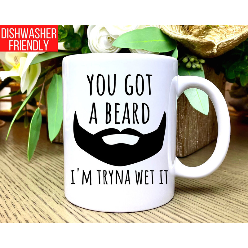 Boyfriend Gifts for Husband Mug Valentines Day Gift for Him Anniversary Gifts Fiance Coffee Mug BF Gifts Funny Beard Wet It, Cardi B Mug.jpg