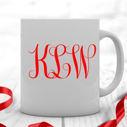 initial monogram coffee mug, monogram coffee cup, personalized coffee mug, initi