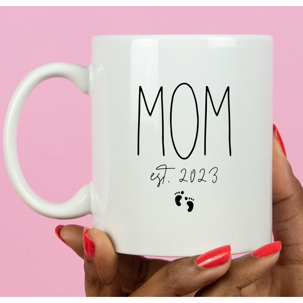 Mom Est Mug, Expecting Mom Gift, New Mom Gift, First Time Mom, New Parent Gift, Mom to Be Gift, New Mom Mug.jpg