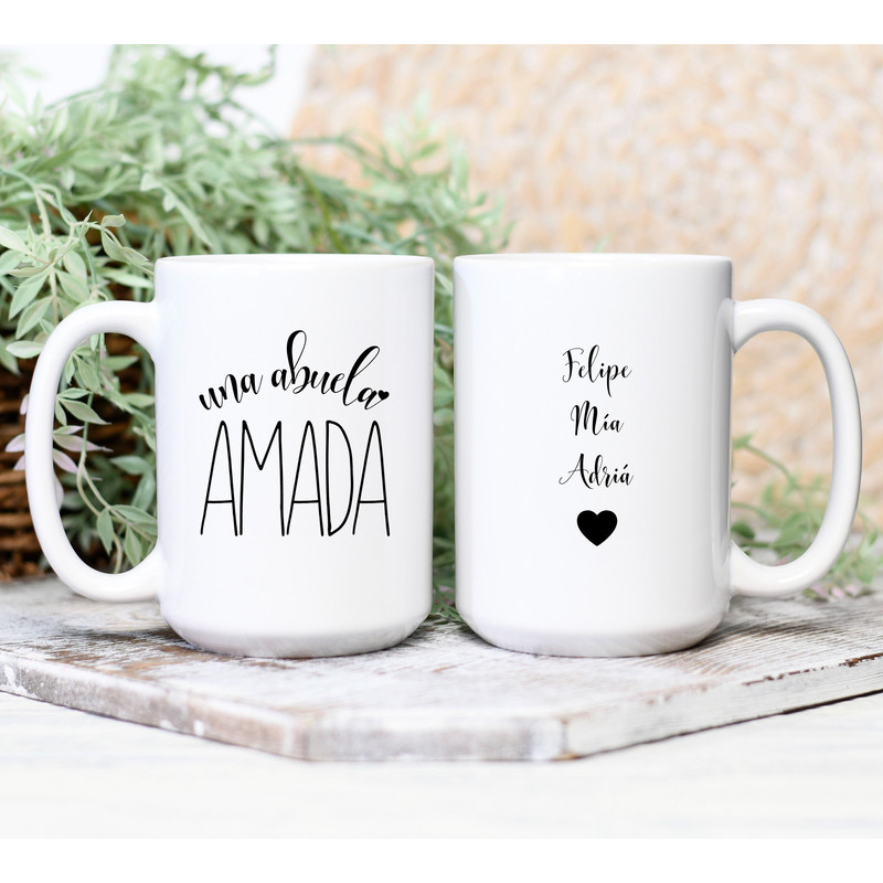 Una Abuela Amada Mug, Abuela Gift, Spanish Grandma Gift, Dia De Las Madres, Christmas Gift for Abuela, Personalized Abuela Mugs.jpg