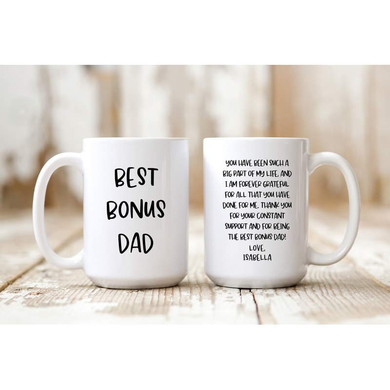 Bonus Dad Mug, Bonus Dad Gift, Step Dad Gift, Step Parent Gift, Personalized Stepdad Mug, Father in Law Gift.jpg