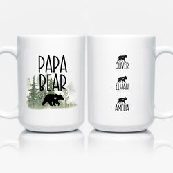 papa bear mug, papa bear gifts, dad gifts from kids, grandfa
