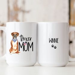 boxer mom, boxer dog gifts, boxer coffee mug, personalized b