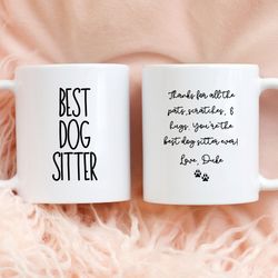 dog sitter mug, pet sitter gift, dog sitter gift, personaliz