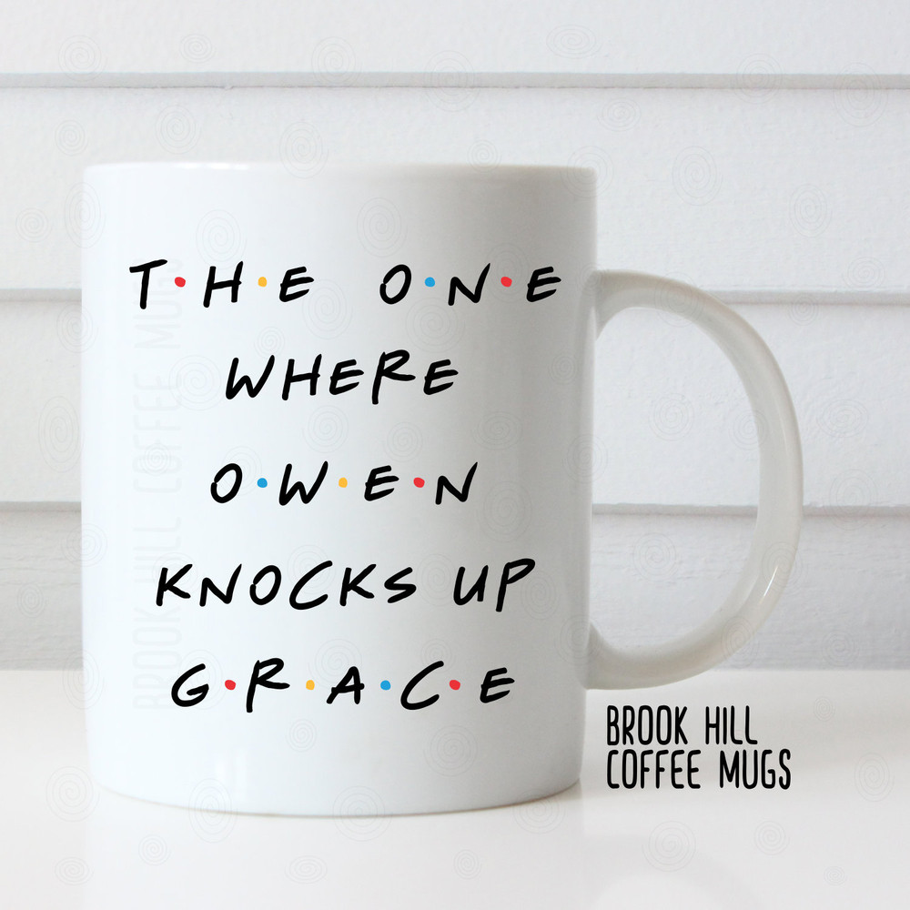 The One Where I Get Knocked Up, Friends Inspired Coffee Mug, Pregnancy Reveal, Baby Shower Gift, Gift for New Mom, Pregnancy Gift.jpg