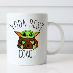 yoda best coach coffee mug, funny coffee mug for coach, cute coffee mug for coac