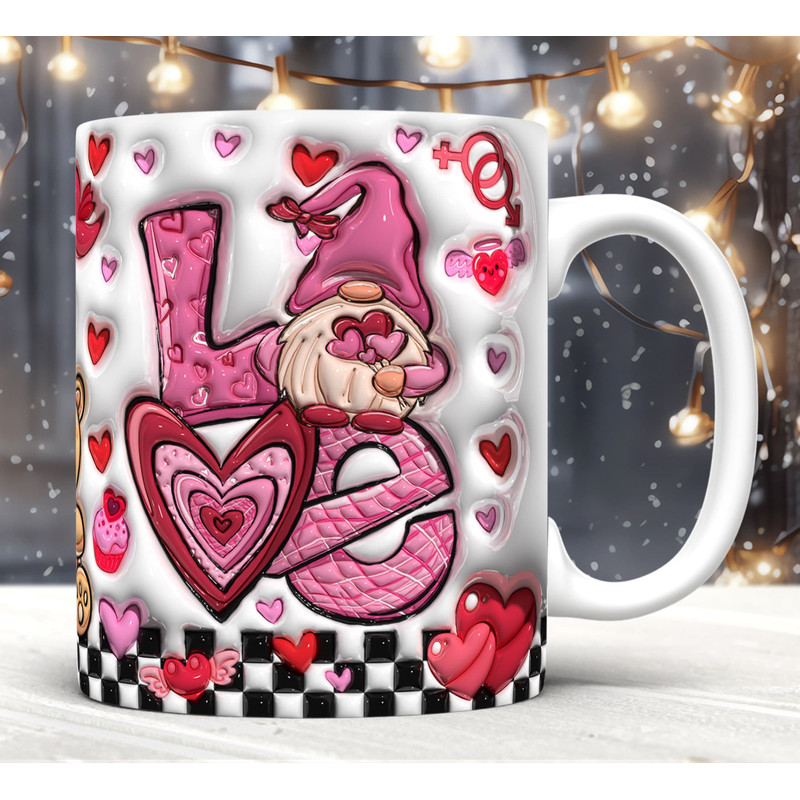 3D Inflated Gnomes Love Mug Wrap PNG,3D Gnomes Valentines Puffy Mug Wrap PNG,Loads Of Love,Pink Valentine,Funny Valentine's,Valentine's Day 2.jpg