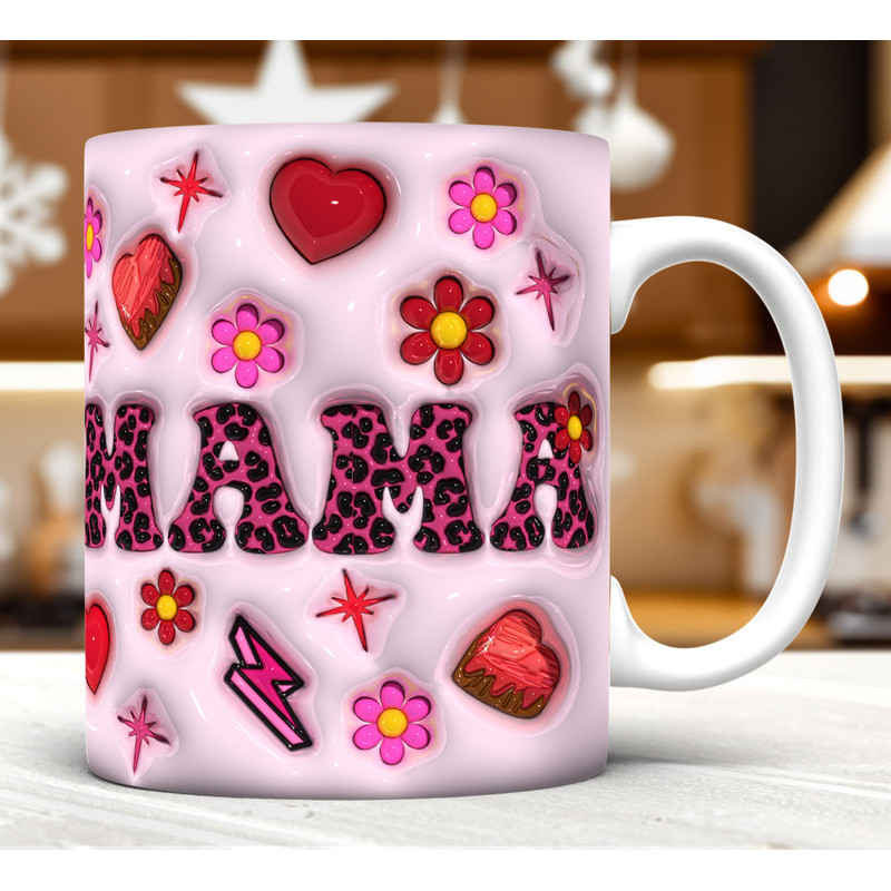 3D Inflated Mama Mug Wrap PNG, 3D Mama Valentine Puffy Mug Wrap PNG, Mother's Day, Mama Sublimation, Leopard Mama, Mom Life, Gift For Mom.jpg