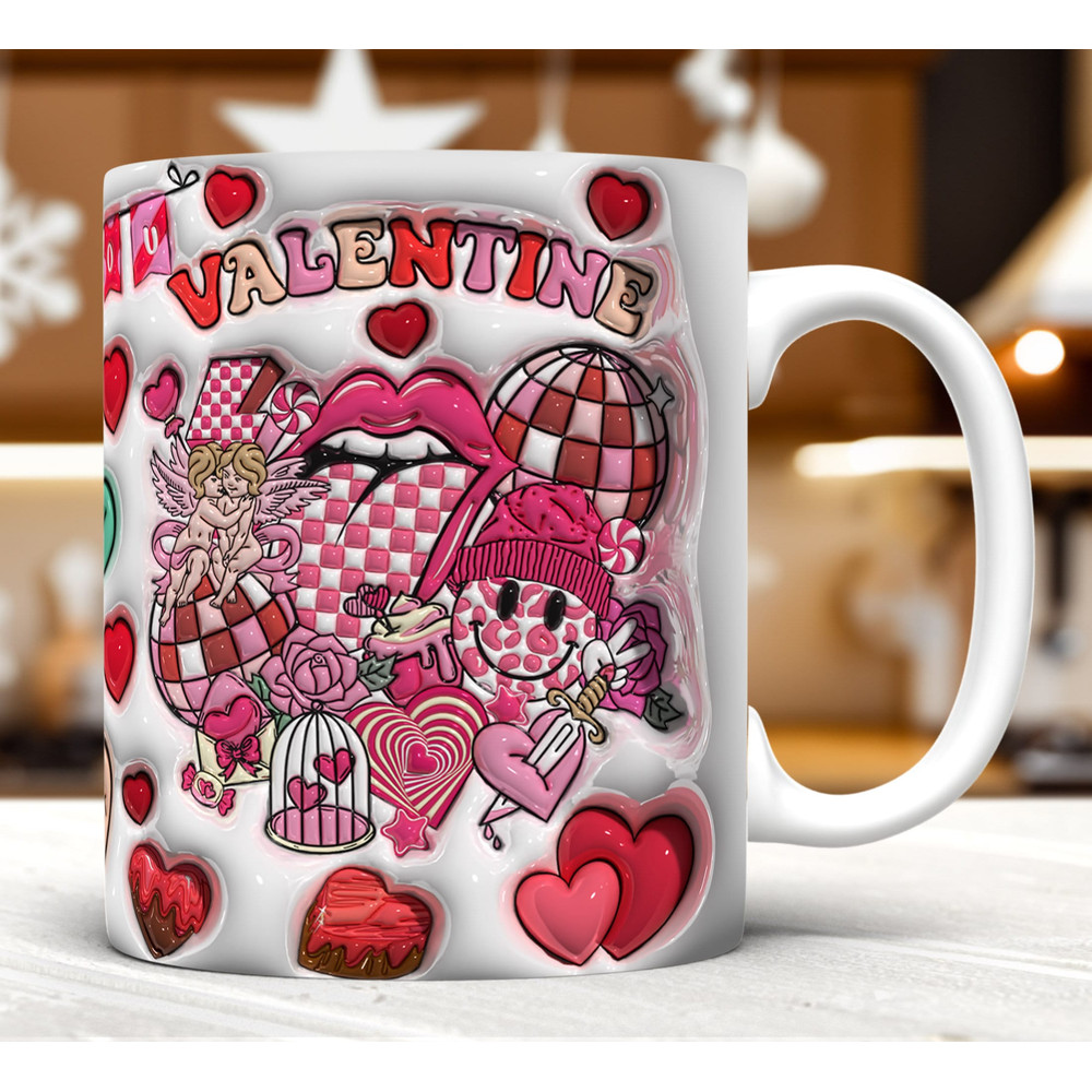 3D Inflated Valentine Mug Wrap PNG, 3D Valentine's Day Puffy Mug Wrap PNG, Loads Of Love, Pink Valentine, Funny Valentine's, Happy Valentine.jpg