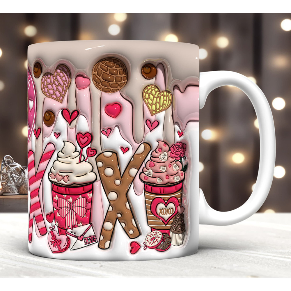 3D Inflated XoXo Coffee Mug Wrap PNG, 3D Valentine Drinks Puffy Mug Wrap PNG, Coffee Png, Art Cowhide Heart, Be My Valentine, Xoxo Png.jpg