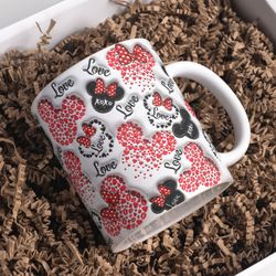 3d mouse hearts valentine inflated mug